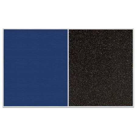 United Visual Products Sliding Door Indoor Enclosed Corkboard, 9 UV9011ACSH-SATIN-BLSPRU